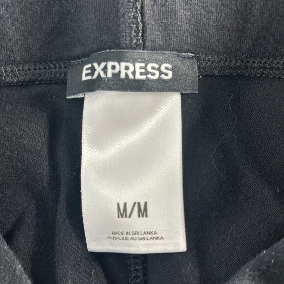 Express Womens Black Rhinestone Side Stripe Leggings Size M Sparkly Stretch Pant - Picture 4 of 7